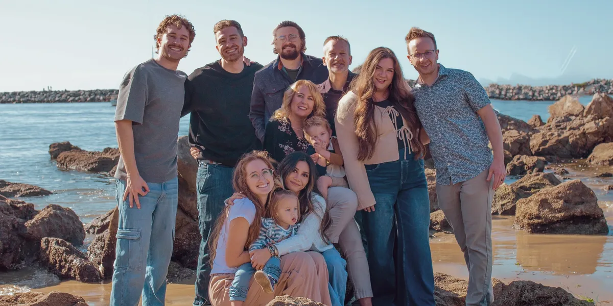 The SunnyCal family on a sunny Southern California beach at golden hour