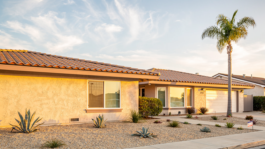 A sunlit mid-century Southern California family home interior — the kind of estate the Davis Family helps families value