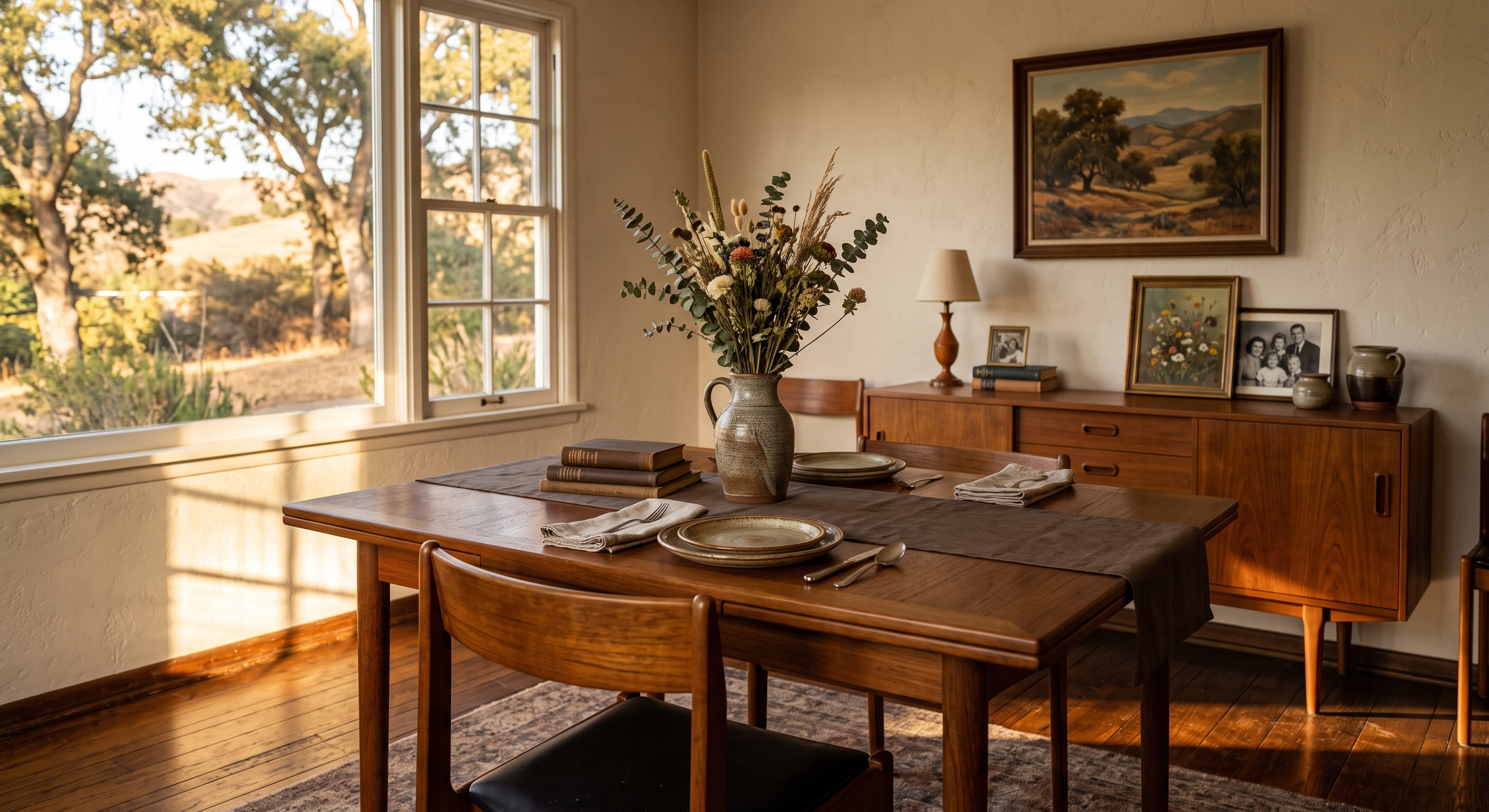 A sunlit mid-century Southern California family home interior — the kind of estate the Davis Family helps families value and liquidate